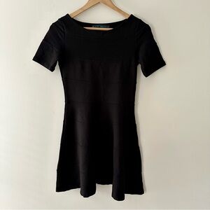 Zara Basic Mini Black Flare Dress Size S